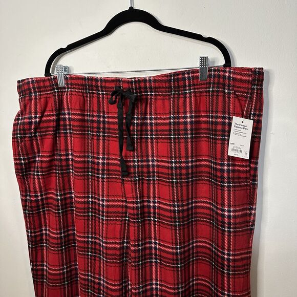 Sonoma Pants Men’s Sz XXL Red Soft Fleece Plaid Sleep Cozy Pockets Drawstrings - Picture 2 of 9